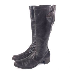 Paul Green Leather Buckled Wide Calf Tall Boot
